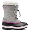 SOREL CHILDRENS YOOT PAC NYLON WP CHROME GREY/BLACK 22 20